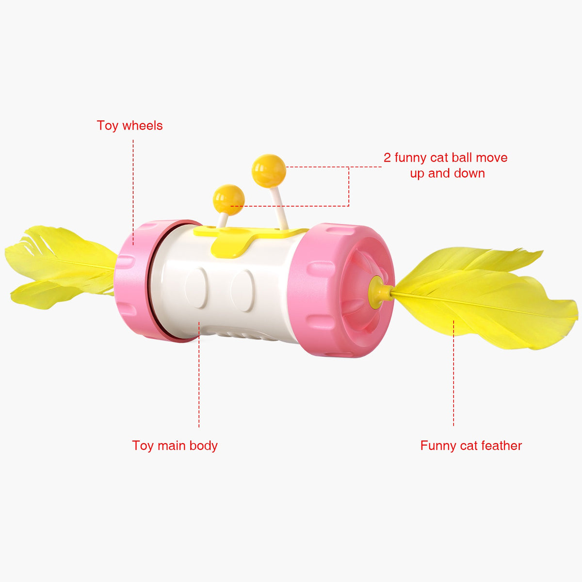 Tumbler Feather Wand Toy for Interactive Cat Play, for cats.