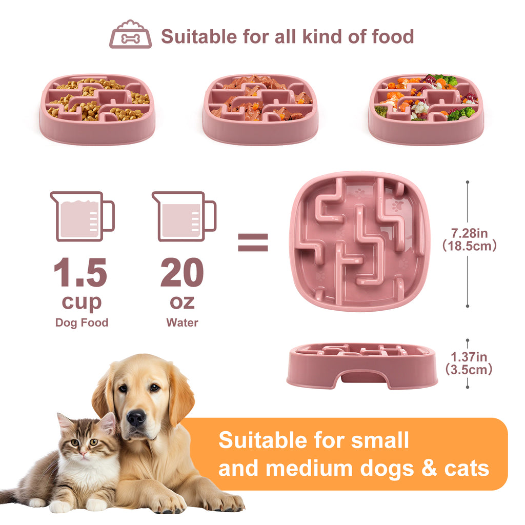 Maze-Style Slow Feeder Bowl, for dogs and cats.