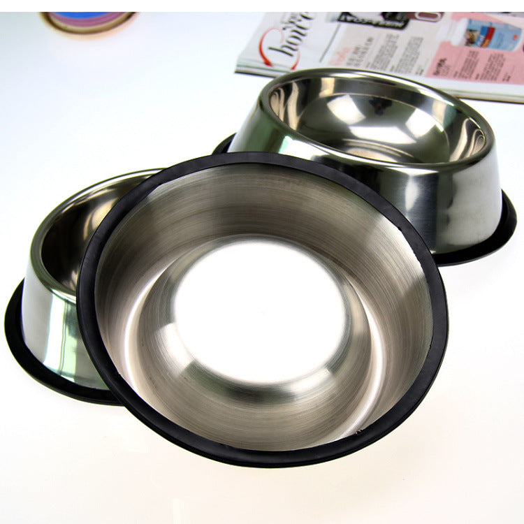 Classic Stainless Steel Pet Bowl, Six Diameter Sizes, for dogs and cats.