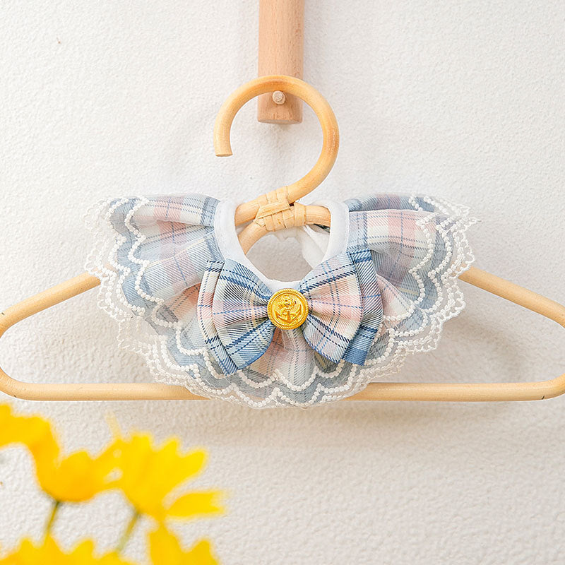 Lattice-Print Scarf Collar, for cats.