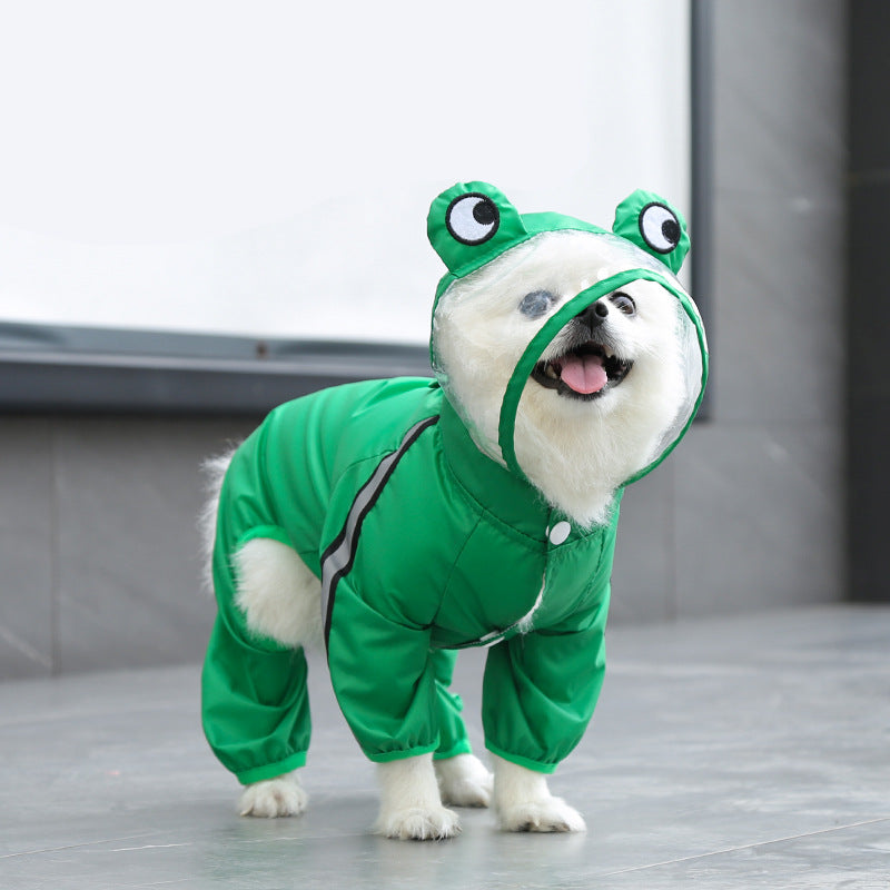 Plastic Four-Leg Raincoat, for dogs.