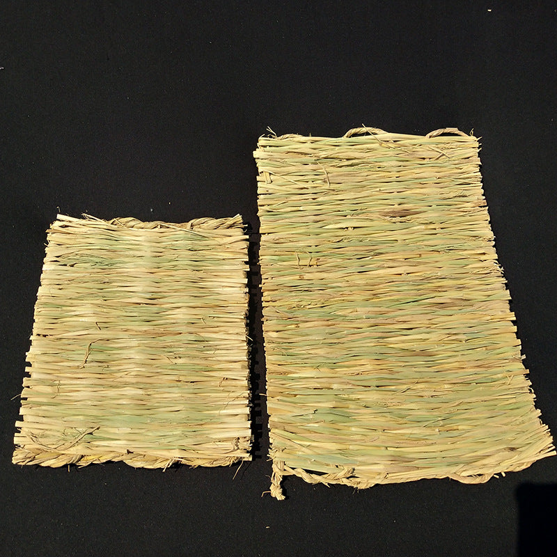 Natural Chew-Resistant Woven Straw Mat for Pets
