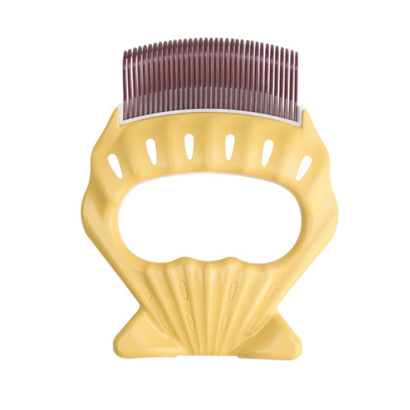 Shell-Shaped Grooming Brush, for dogs and cats.