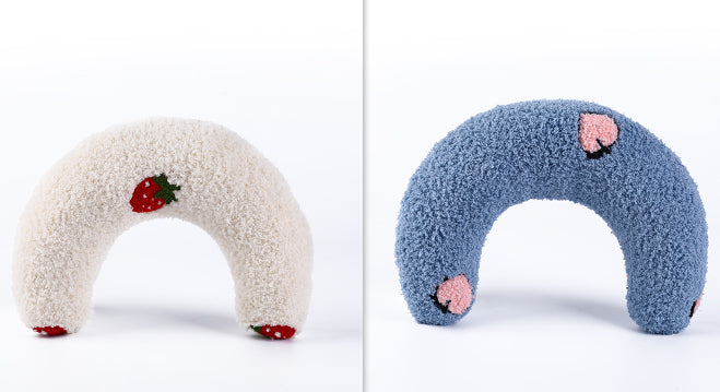 Soft U-Shaped Plush Pillow for Cats to Curl Up In