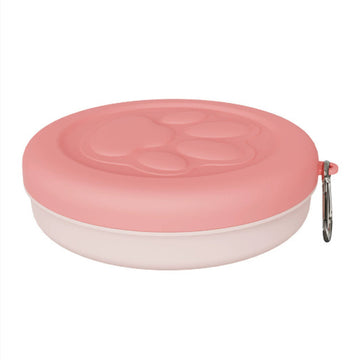 Portable Pet Food & Water Bowl – Outdoor Travel Snack Box – in use