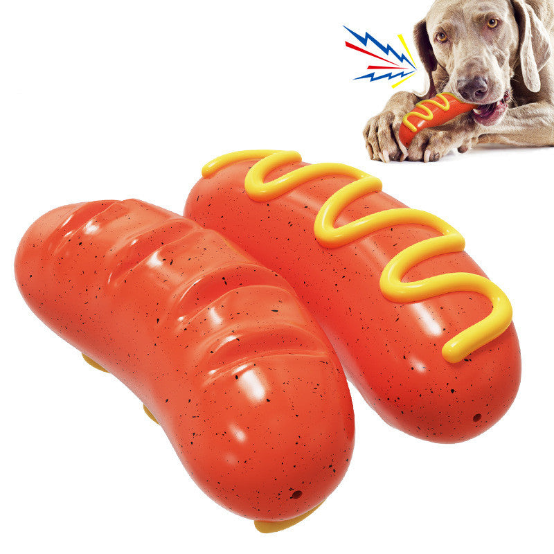 TPR Sausage-Shaped Squeaky Chew Toy, for dogs.