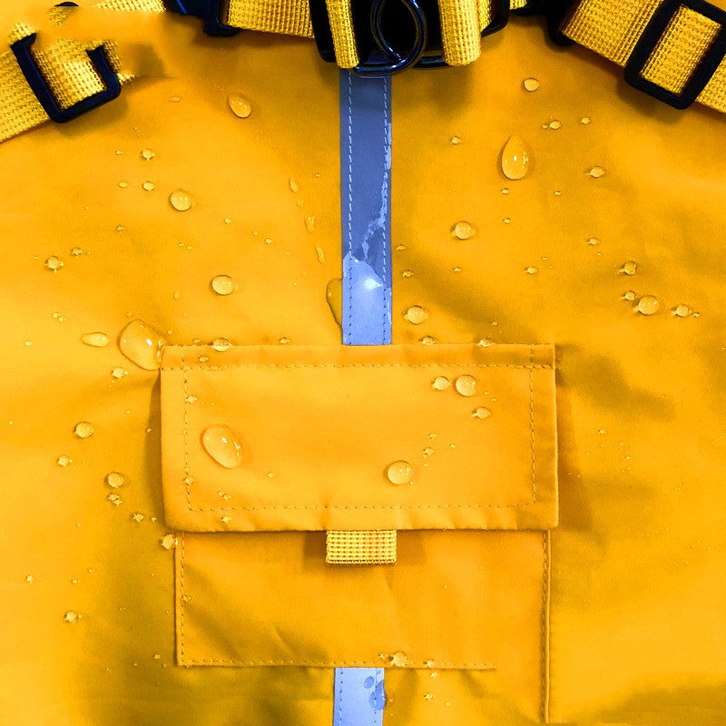 Reflective PU Raincoat with Chest and Back Coverage, for dogs.