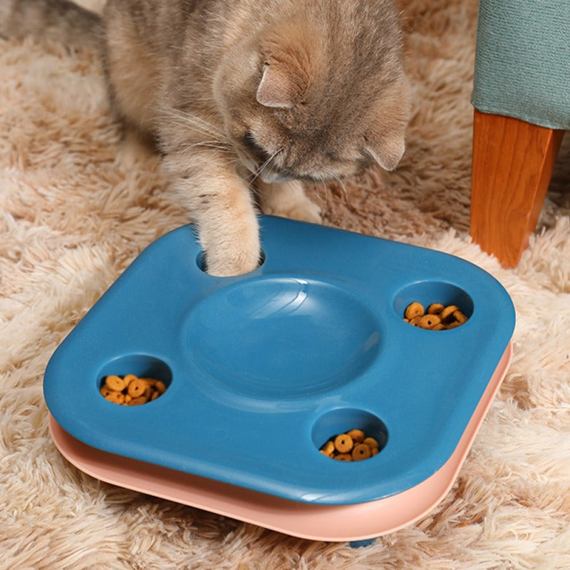 Track Toy Cat Food Bowl with Curved Corners, for cats.