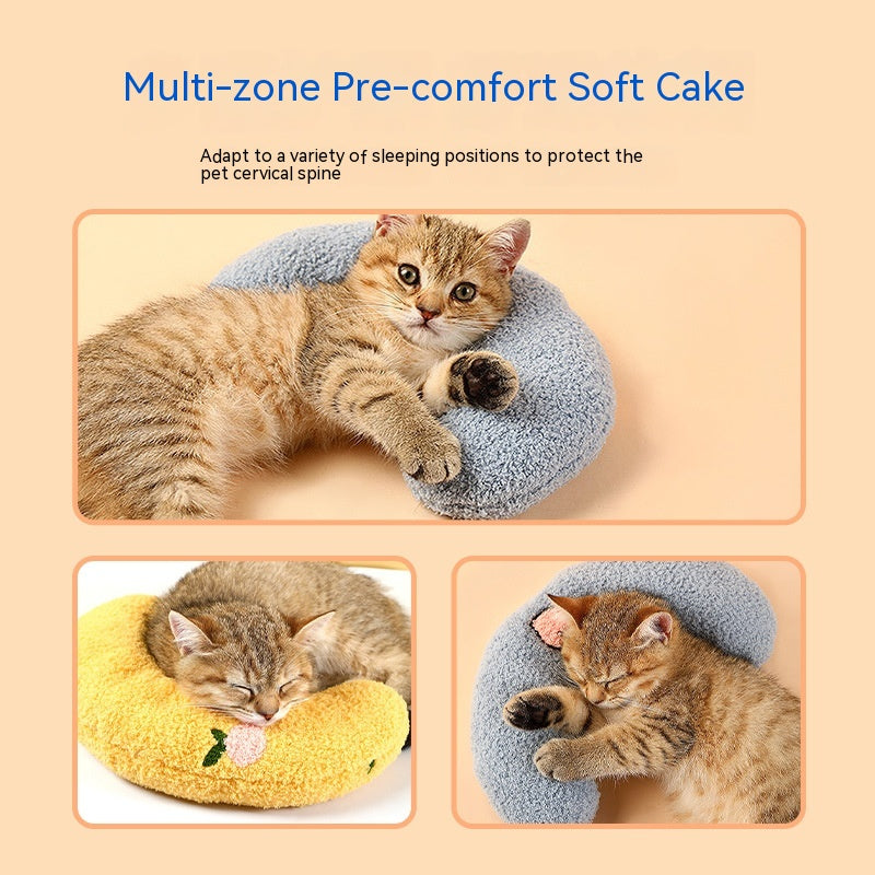 Soft Cotton Moon-Shaped Pillow for Small Dogs and Cats