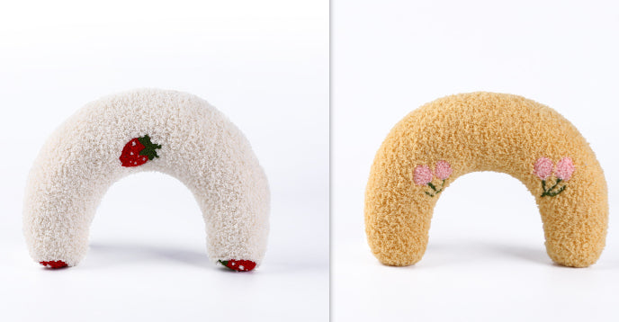 Soft U-Shaped Plush Pillow for Cats to Curl Up In