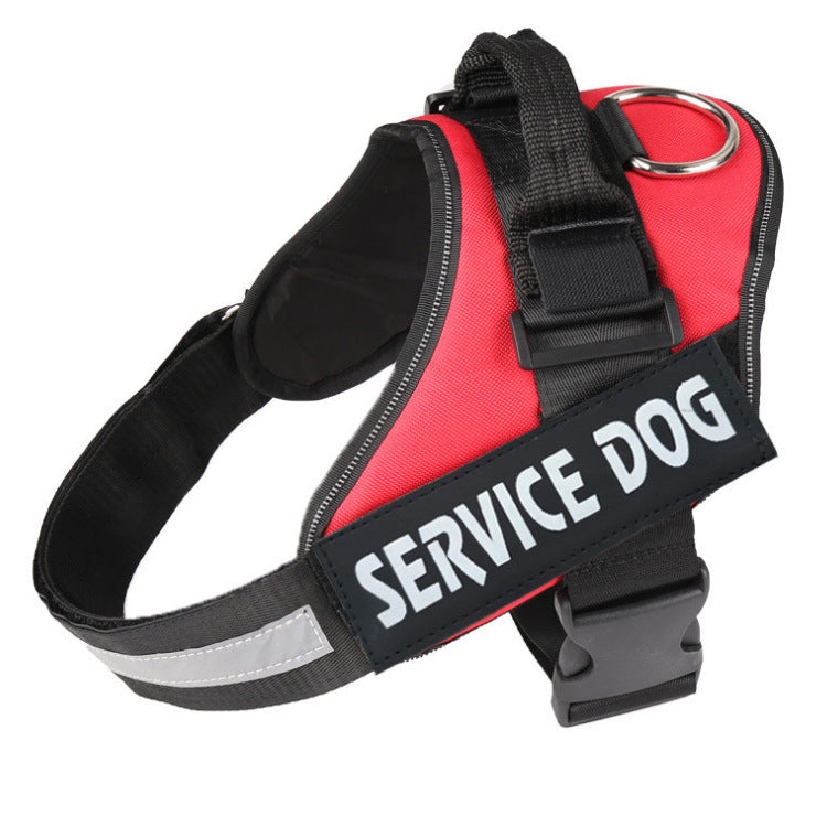 Reflective Nylon Chest Harness with Steel D-Ring, for dogs.