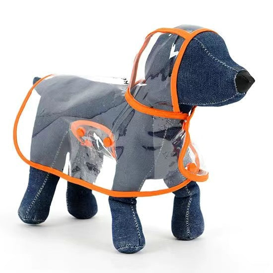 Transparent PU Raincoat, for dogs.