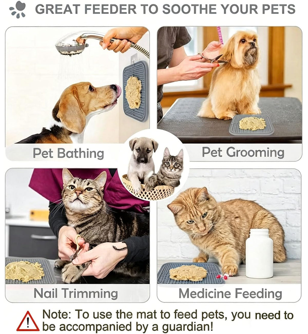 Suction Cup Slow Feeder Licking Mat, for dogs and cats.