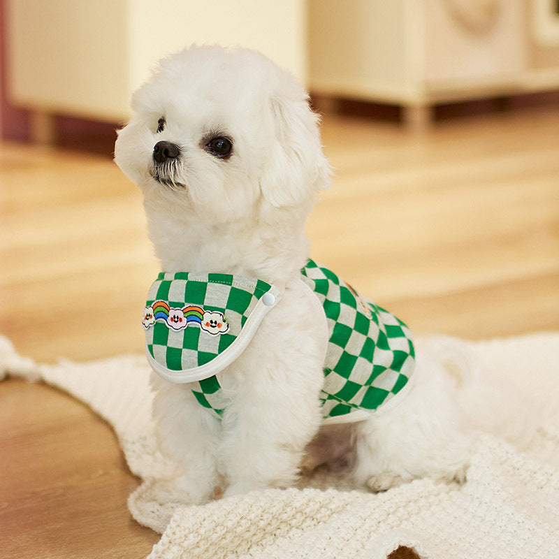 Plaid Bib Vest, for dogs.