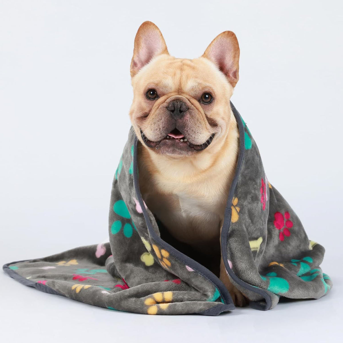 Confetti Paw Print Fleece Blanket for Dogs and Cats