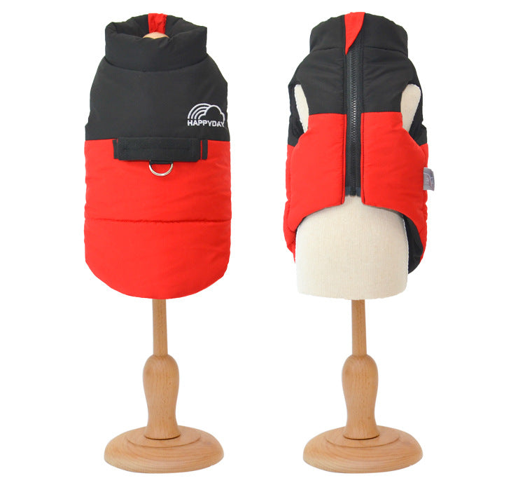 Zip-Up Cotton Padded Winter Coat, for dogs.
