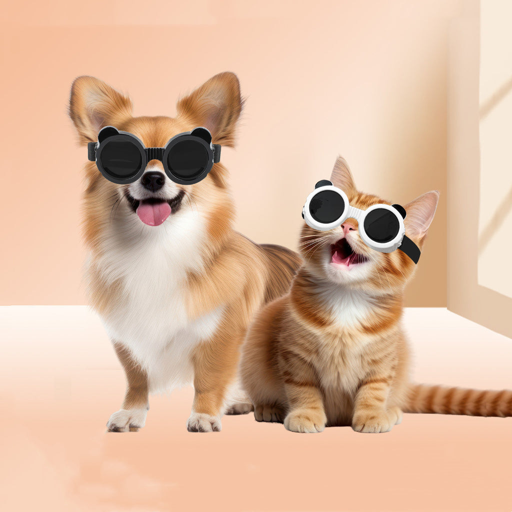 PC Sunshade Pet Goggles with Adjustable Nylon Strap, for dogs and cats.