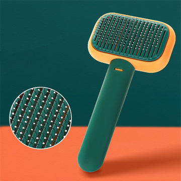 Stainless Steel Pet Dematting Brush – Open-Knot Grooming Comb – in use