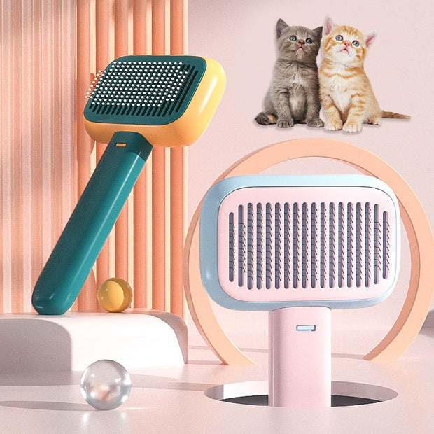 Stainless Steel Pet Dematting Brush – Open-Knot Grooming Comb