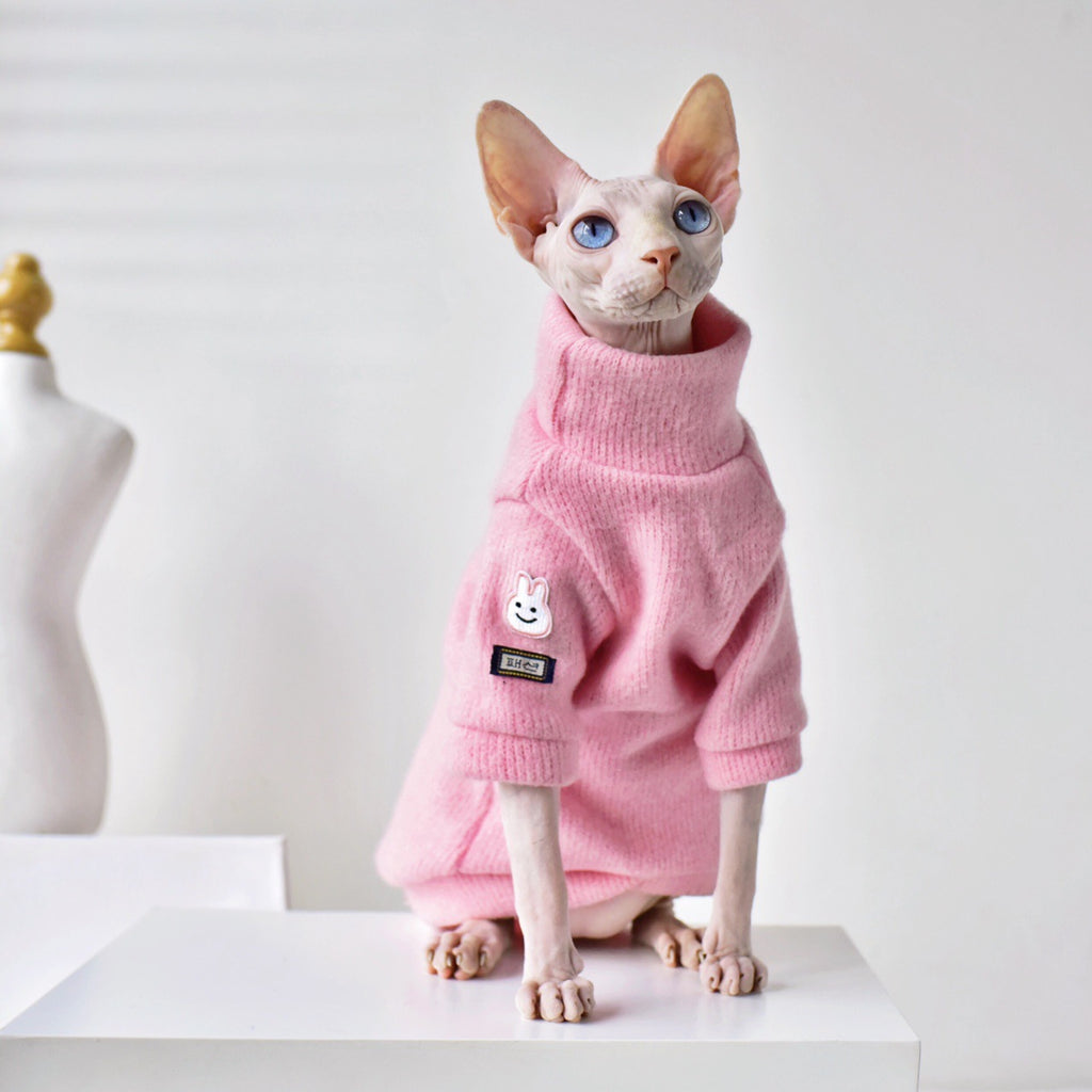 Warm Thickened Wool Winter Coat for Hairless Cats, for cats.