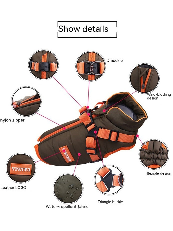 Padded Winter Ski Vest, for dogs.