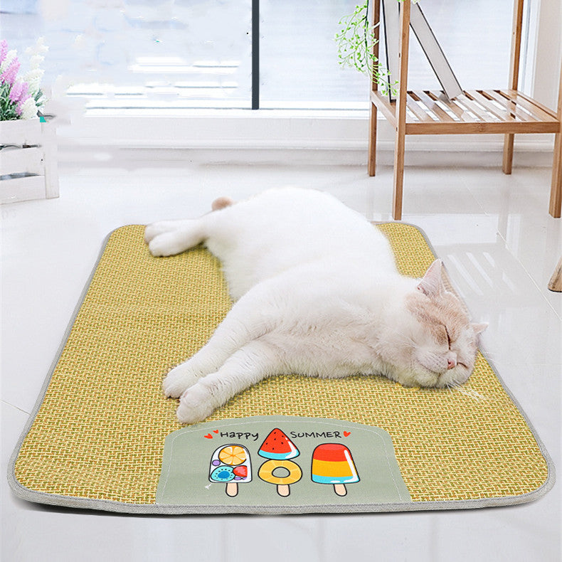 Cooling Rattan Weave Sleeping Mat for Dogs and Cats