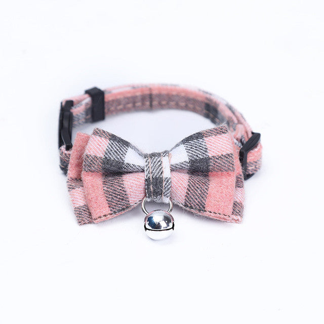 Buckle Collar with Optional Bowknot, for dogs and cats.