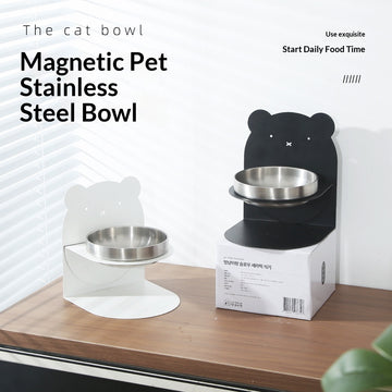 Stainless Steel Cat Bowl with Stand – Anti-Tip Wide Feeding Dish