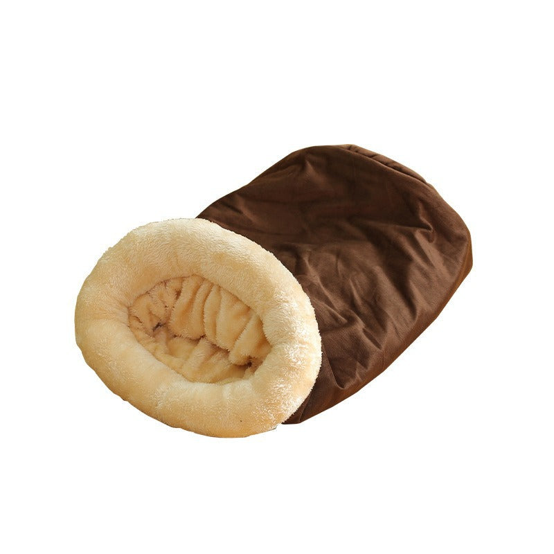 Suede Cat Tunnel with Crinkle Sound Play Fabric, for dogs and cats.