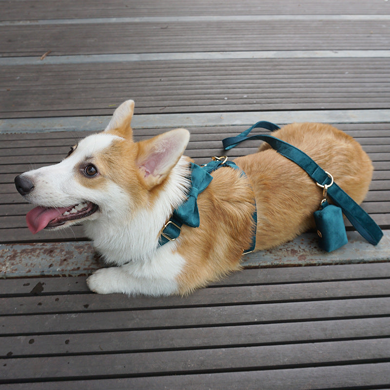 Soft Plush Velvet Chest Harness for Dogs on the Go