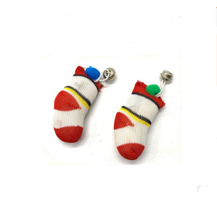 Handmade Wooden Wand Toy with Feather and Bell, for cats.
