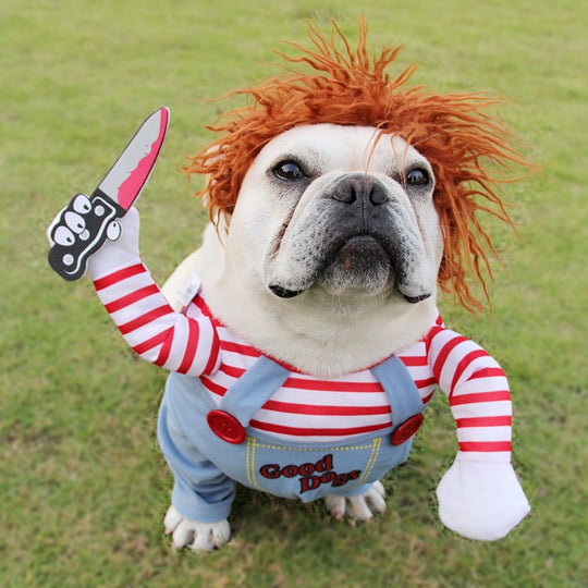 Halloween Pet Costume – Funny Adjustable Cosplay Outfit for Dogs – side view