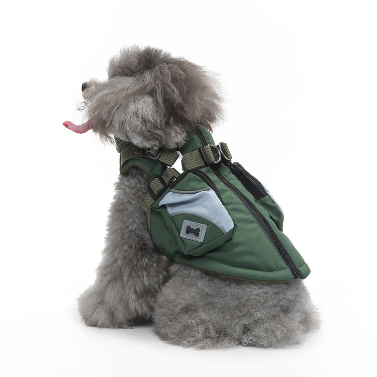Zip-Front Polyester Chest and Back Jacket, for dogs.