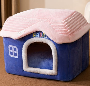 Foldable Enclosed Dog House – Warm Winter Cave Kennel for Cats & Dogs – packaging