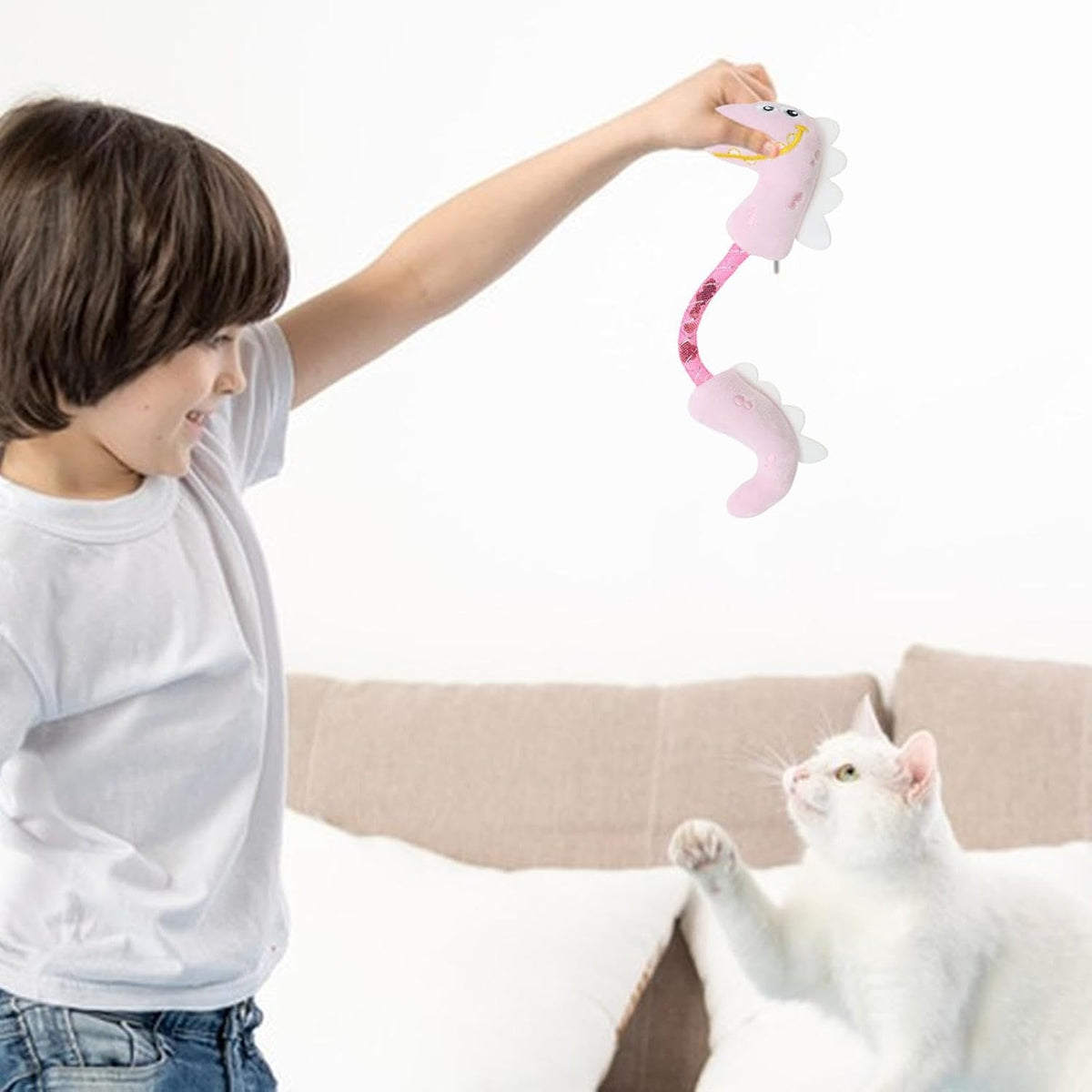 Interactive Catnip Plush Chew Toy for Indoor Cats, another view.