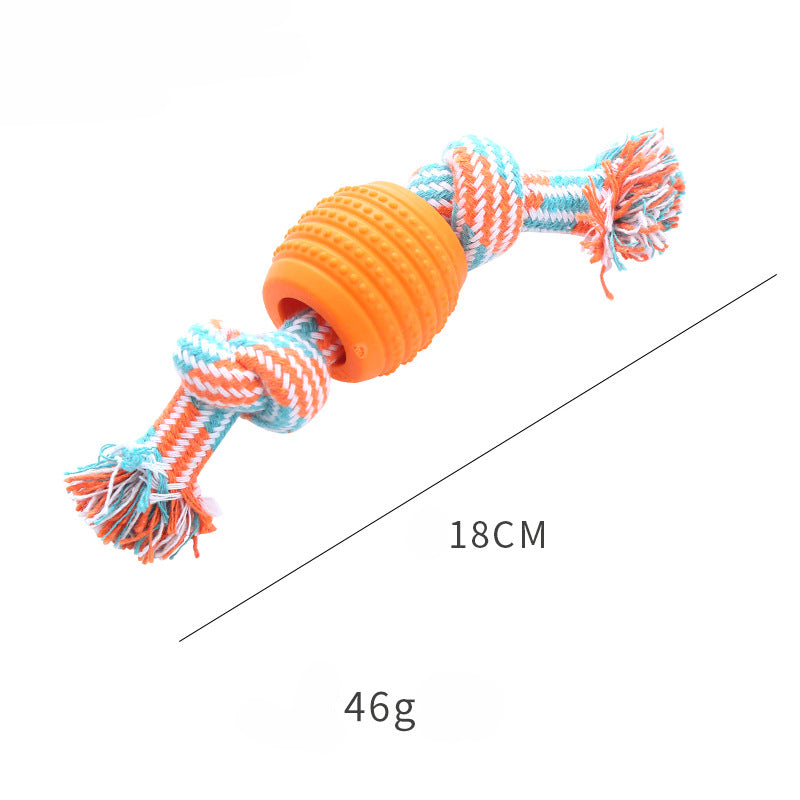 Rope and Rubber Knot Chew Toy for Playful Dogs, for dogs.