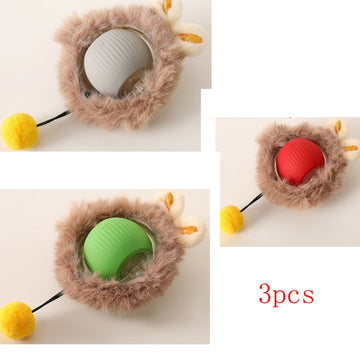 Interactive Self-Rotating Cat Ball – LED Auto-Play Toy – side view