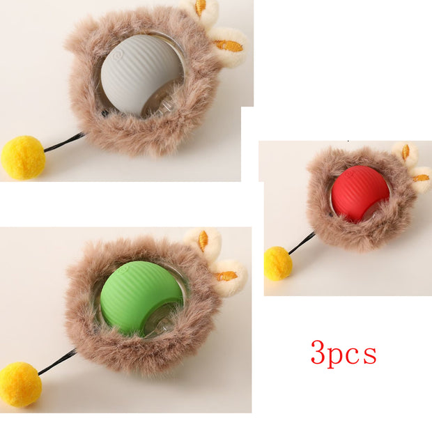 Interactive Self-Rotating Cat Ball – LED Auto-Play Toy – side view