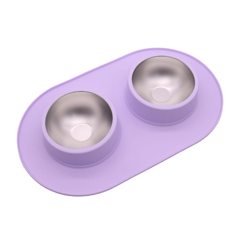 Anti-Splash Stainless Steel Bowl with Silicone Base, for dogs and cats.