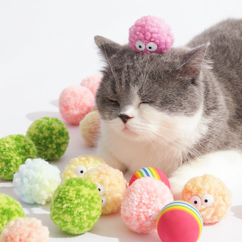Plush and EVA Ball Toys with Built-In Bell, for dogs.