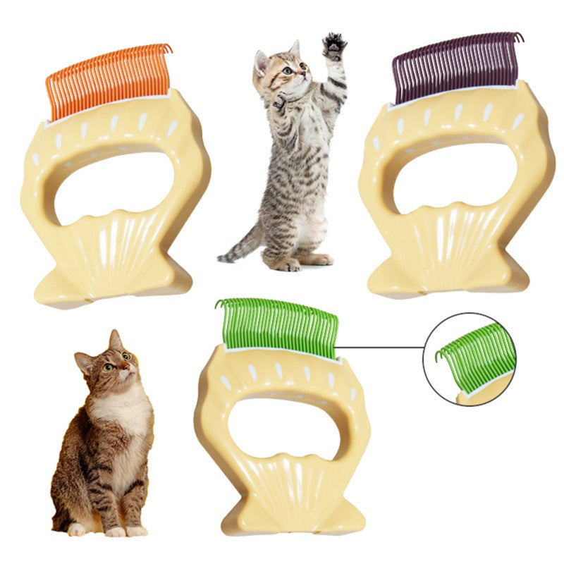 Shell-Shaped Grooming Brush, for dogs and cats.