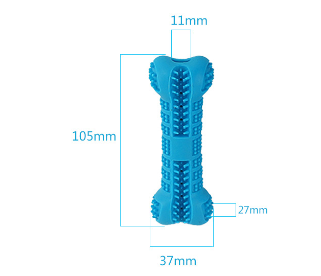 Silicone Bone-Shaped Chew and Toothbrush Toy, for dogs.