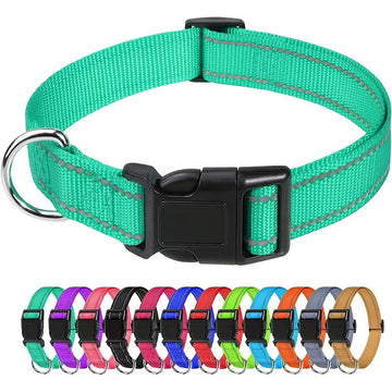 Adjustable Nylon Dog Collar – Reflective Walking Collar All Sizes – size reference