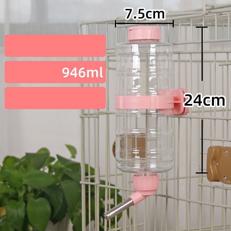 Hanging Water Bottle with Steel Faucet, for dogs and cats.