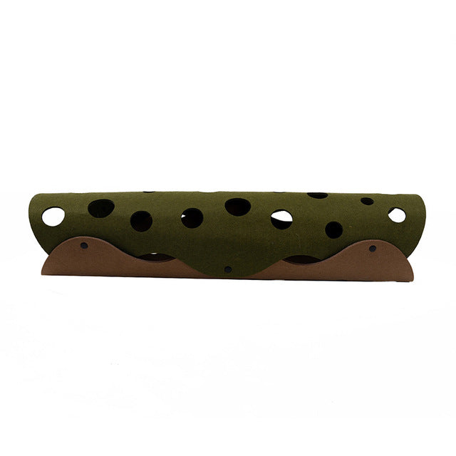 Felt Cat Tunnel with Snap Assembly, 93cm Long, for cats.
