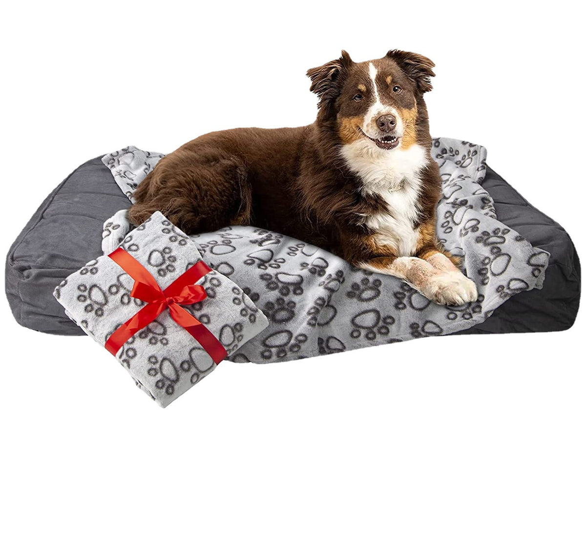 Soft Flannel Pet Blanket with a Footprint Print, for dogs and cats.