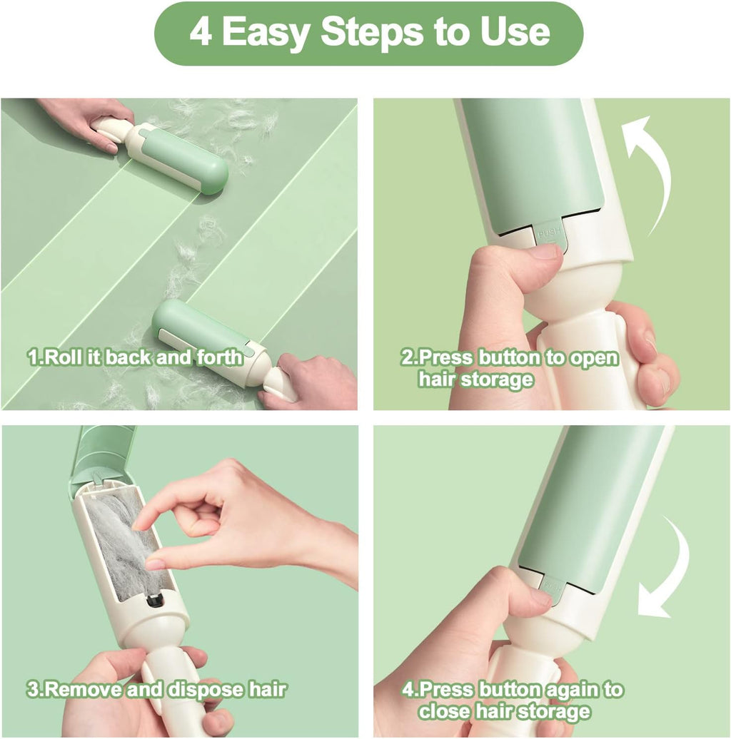 Reusable Pet Hair Remover with Self-Cleaning Base, for dogs and cats.
