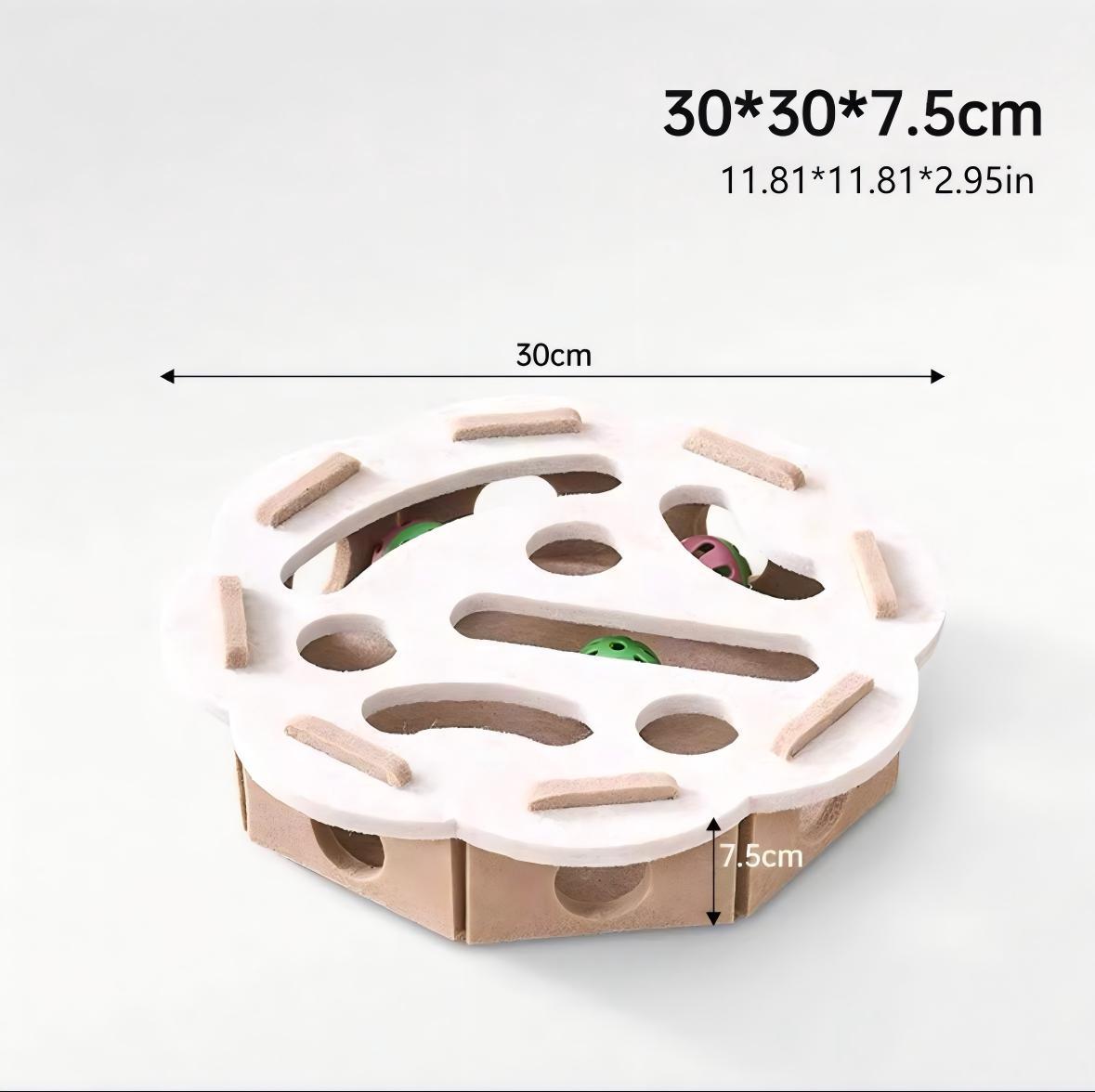 Interactive Cat Puzzle Toy With Maze Tunnel, Bell Ball & Pathways - No Batteries Needed, Durable Felt Construction - Mental Stimulation & Hunting Exercise For Indoor Cats