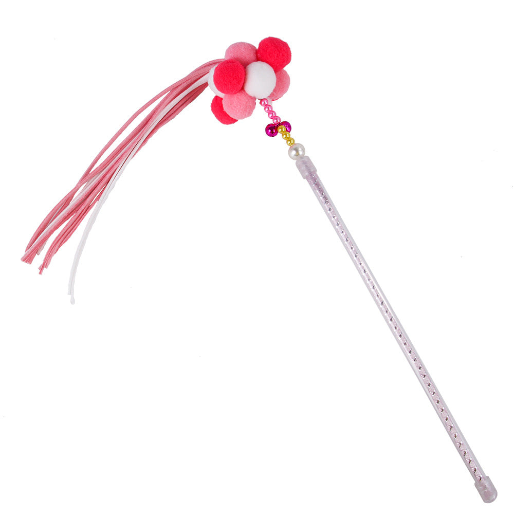 Interactive Fur Ball Cat Teaser Wand in Candy Colors, for cats.