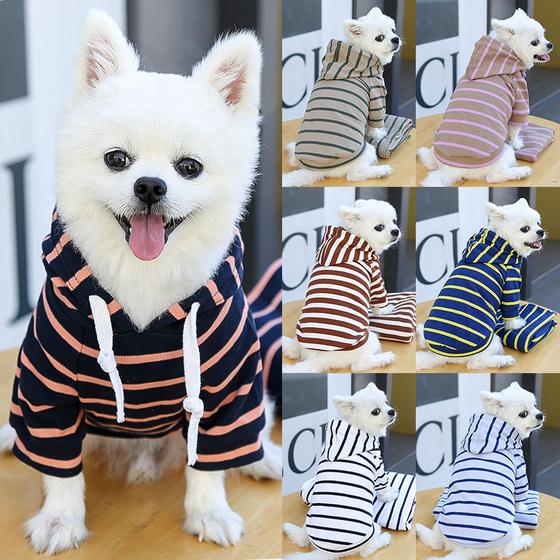 Striped Polyester Pullover Hoodie, for dogs and cats.